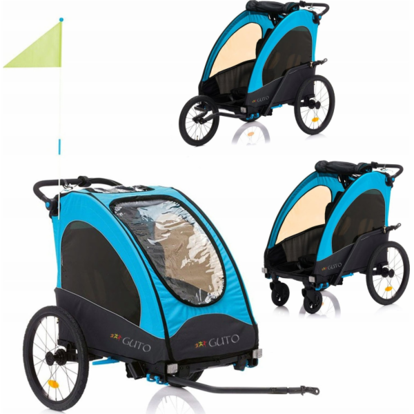 Guto Guto Přívěs, kočárek, běžecký vozík 3v1 hliníkový De...