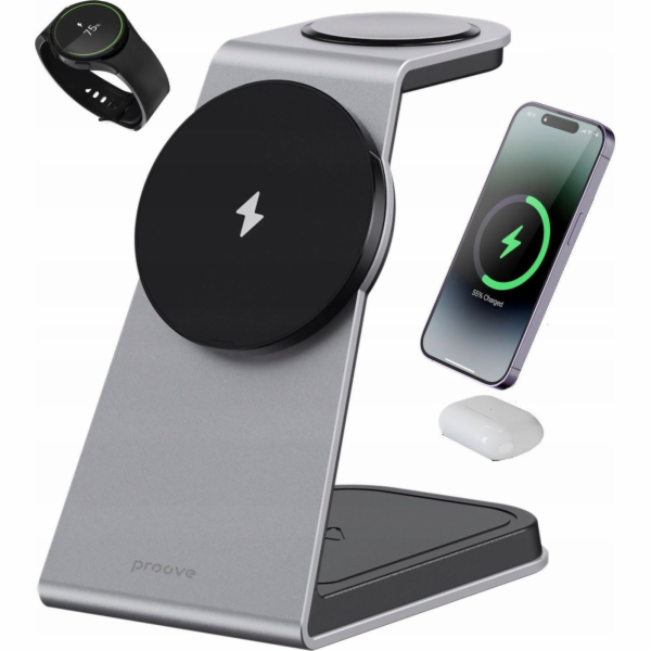 Bezdrátová nabíječka 3v1 QI MagSafe pro telefon Watch Hea...