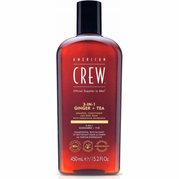 American Crew 3v1 Zázvor + Čaj šampon + sprchový gel + ko...