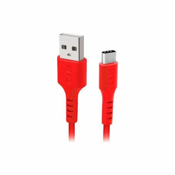 SBS Mobile USB kabel USB-A - USB-C 1,5 m červený