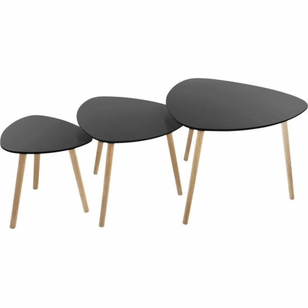 Atmosphera Sada 3 stolů Mileo S černá