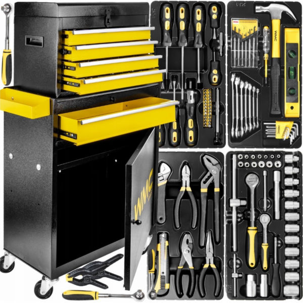 WMC Tools skříň na nářadí, dílenský vozík, 257 dílů.