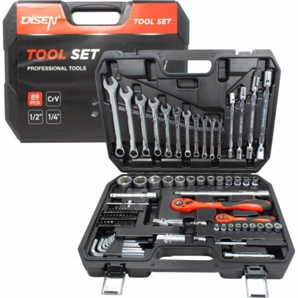 Sada nářadí 89 ks. 1/4 1/2 (6 bodů) (4-32 mm)