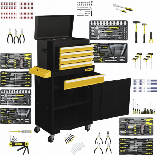 WMC Tools skříň na nářadí. dílenský vozík 253 ks.