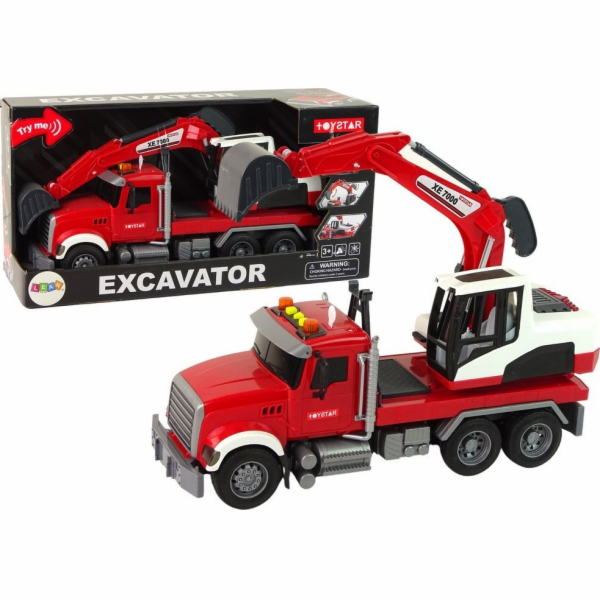 LeanToys Nákladní automobil s bagrem Traktor Bagr Zvukové...