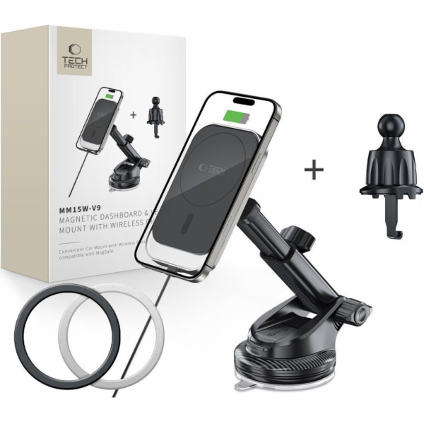 Tech-Protect Bezdrátová nabíječka MM15W-V9 s magnetickým ...