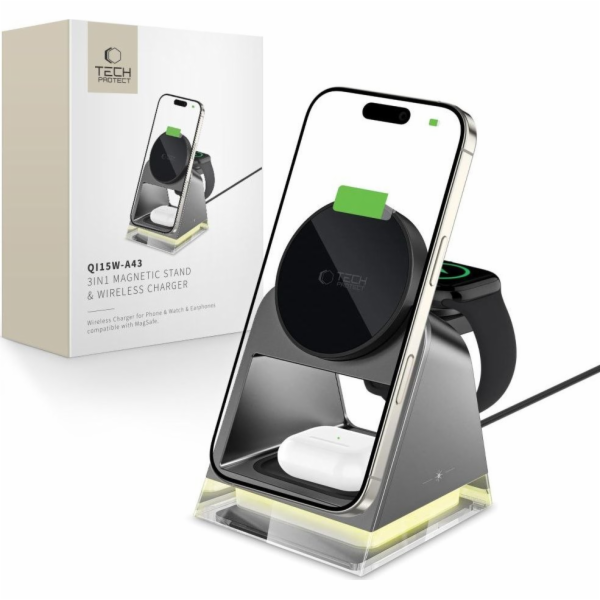 TECH-PROTECT QI15W-A43 3V1 MAGNETICKÁ BEZDRÁTOVÁ NABÍJEČK...