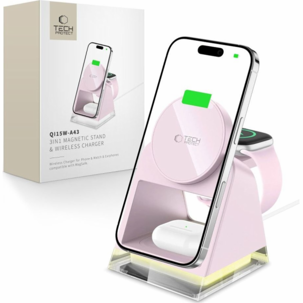 TECH-PROTECT QI15W-A43 3V1 MAGNETICKÁ MAGSAFE BEZDRÁTOVÁ ...