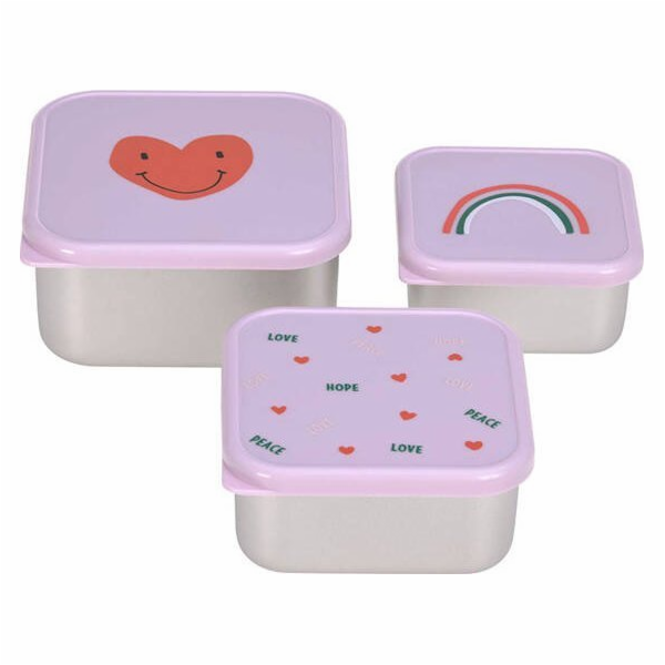 ECO RASCALS Lassig nerezová krabička na svačinu 3 ks Happ...