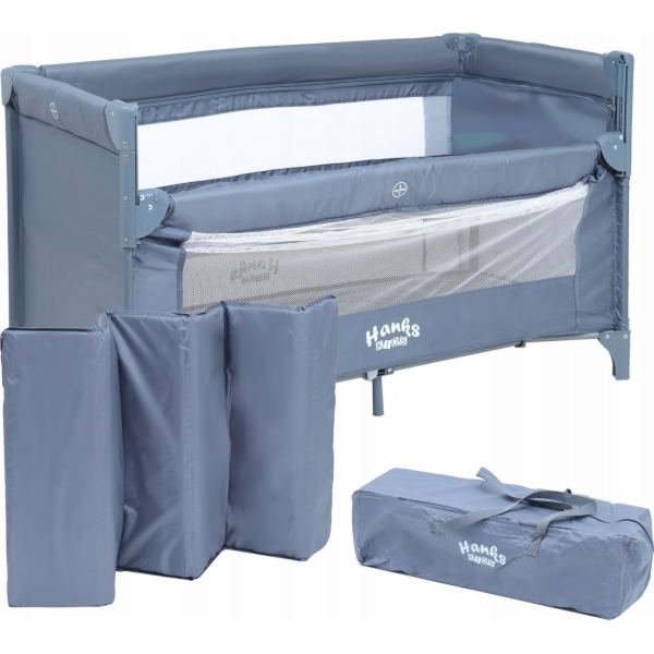 CESTOVNÍ POSTÝLKA 2 úrovně ŠEDÉ PÁSNĚ