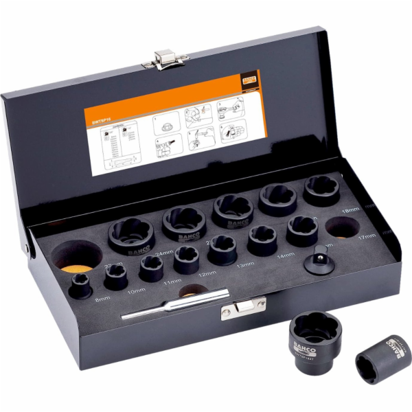 Bahco Sada otočných nástrčných klíčů 8-27 mm, 16 kusů BAHCO