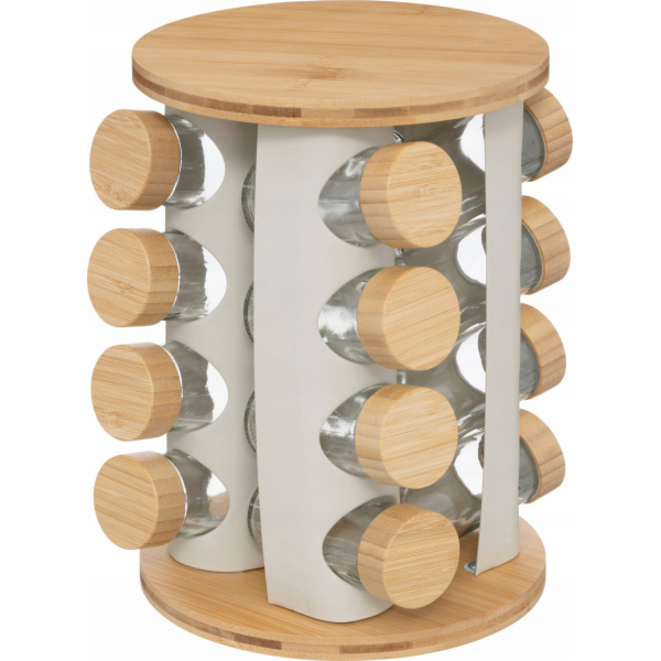 SENSIA 13-ti nádobový otočný stojan na kořenky s bambusov...