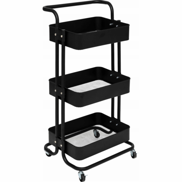 BLACK EDITION 3patrový kuchyňský vozík, 45 x 36,5 x 86 cm