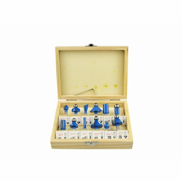 Sada Geko Frézy tvarové do dřeva 12 ks, 8 mm 