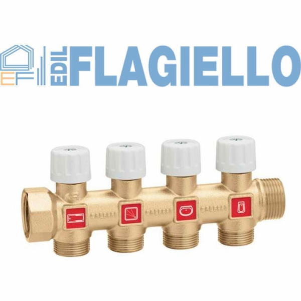 CALEFFI Rozdělovač s uzavíracími ventily O3/4X2 O23P.1,5-18