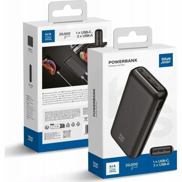 Blue Star Powerbanka 20000mAh 2,1A W2027 černá
