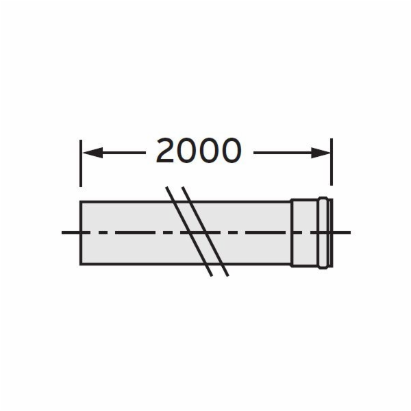 Vaillant Prodloužení kouřovodu DN80 2m - 300832