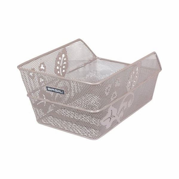 BASIL CENTO FLOWER ZADNÍ KOŠÍK, ocel, nahá metalíza (NOVI...