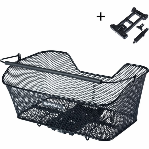 BASIL BASE XL ZADNÍ KOŠÍK, MIK s montážním adaptérem, oce...
