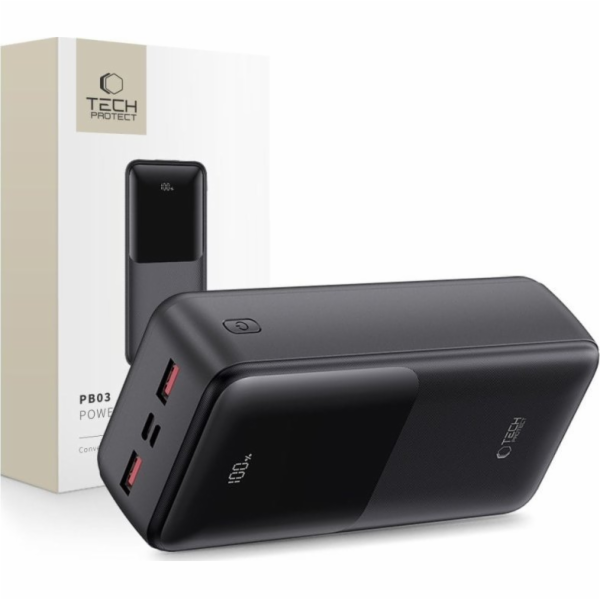 TECH-PROTECT PB03 POWER BANKA 30000MAH 22,5W ČERNÁ