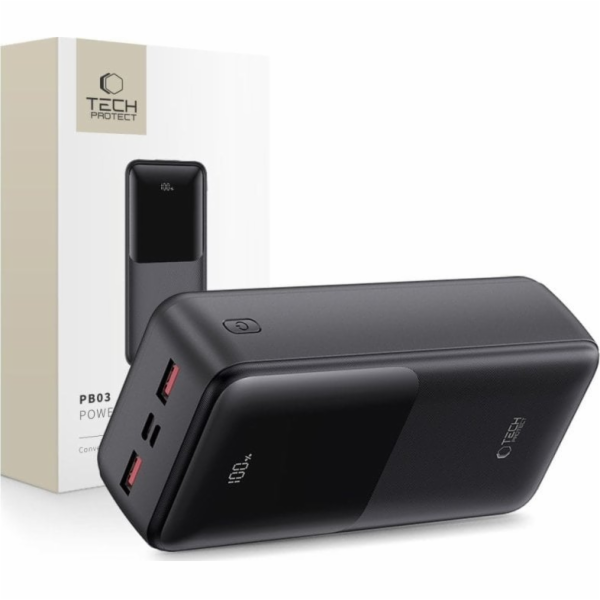 TECH-PROTECT PB03 POWER BANKA 30000MAH 22,5W ČERNÁ