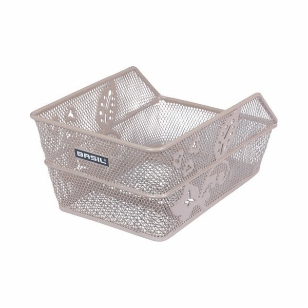 BASIL CENTO FLOWER S Koš na zadní stojan, ocel, nahá meta...