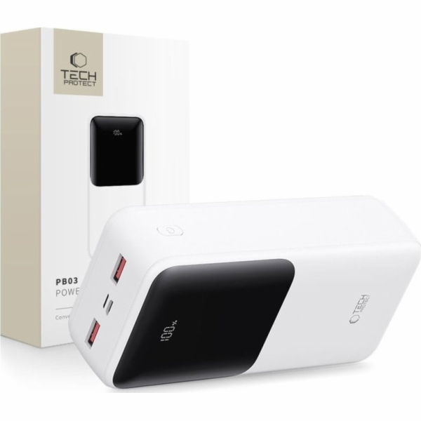 TECH-PROTECT PB03 POWER BANKA 30000MAH 22,5W BÍLÁ