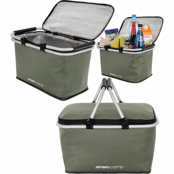 Enero Skládací termo košík 24L zelený