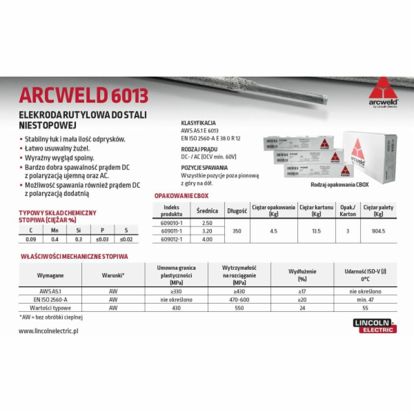 Milwaukee LINCOLN ELECTRODE ARCWELD 6013 FI 3,2/4,5 kg
