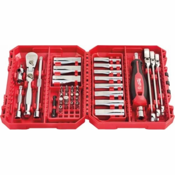 Milwaukee Sada nástrčných klíčů 1/4 s ráčnou, 42 dílů.