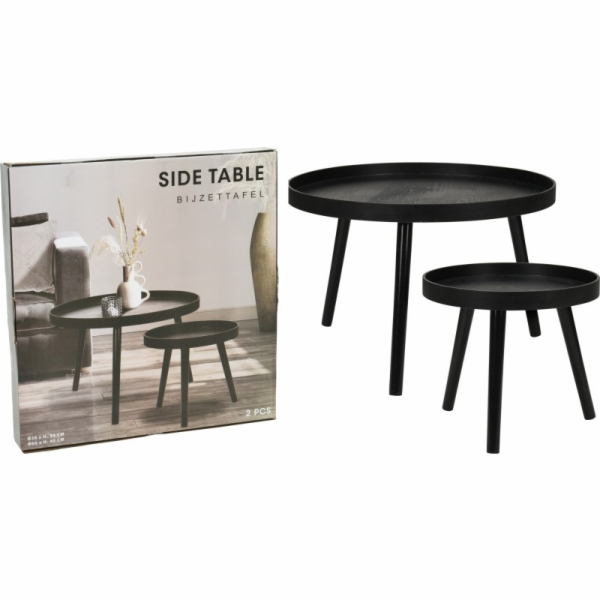 Odkládací stolek sada 2 ks borovice černá KO-KR8200300