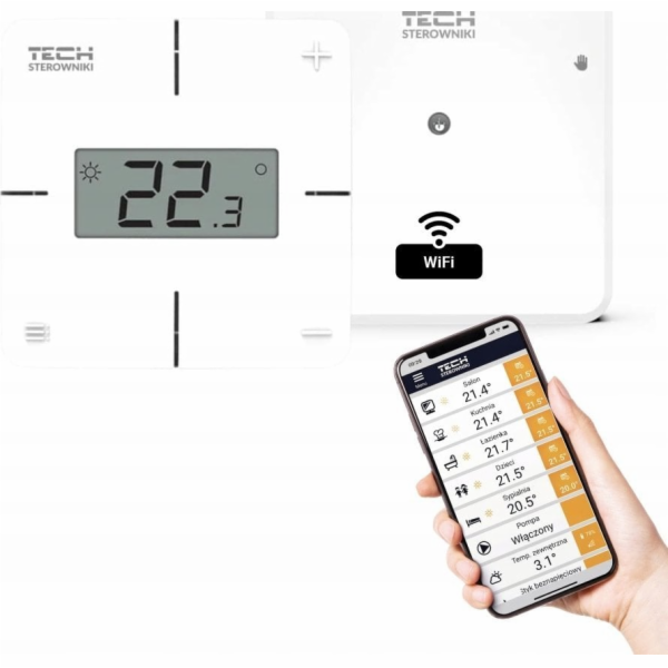 Tech Bezdrátový pokojový termostat T2 X WiFi s výkonným m...