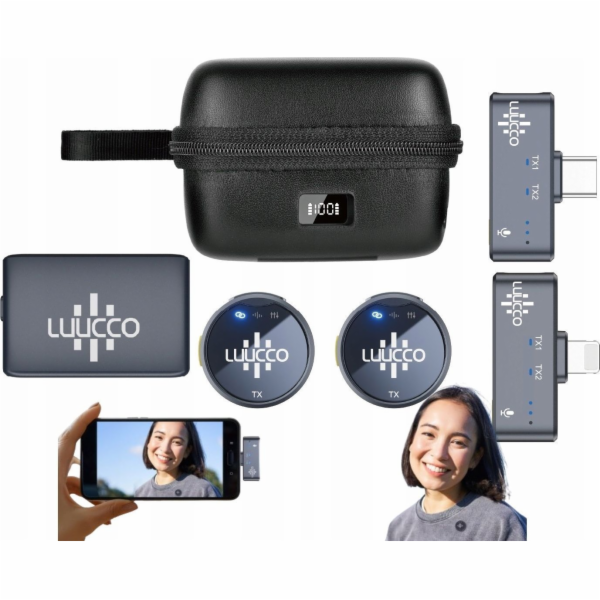 Ulanzi 2x Bezdrátový 3v1 Tie mikrofon pro iPhone Lightnin...