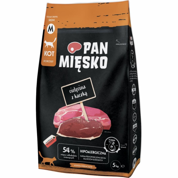Pan Mięsko Suché krmivo pro kočky Telecí s kachnou M 5kg