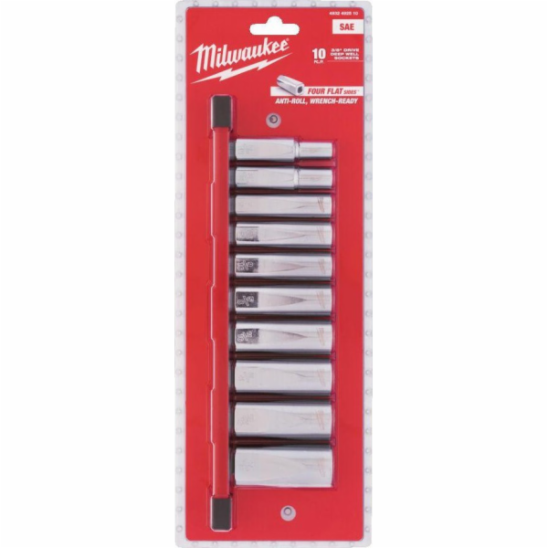 Milwaukee MILWAUKEE SADA ZÁSUVEK 10 ks 3/8 IMPERIAL LONG