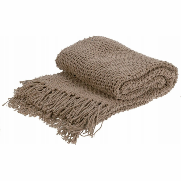 Bavlněný přehoz s třásněmi, 130 x 170 cm