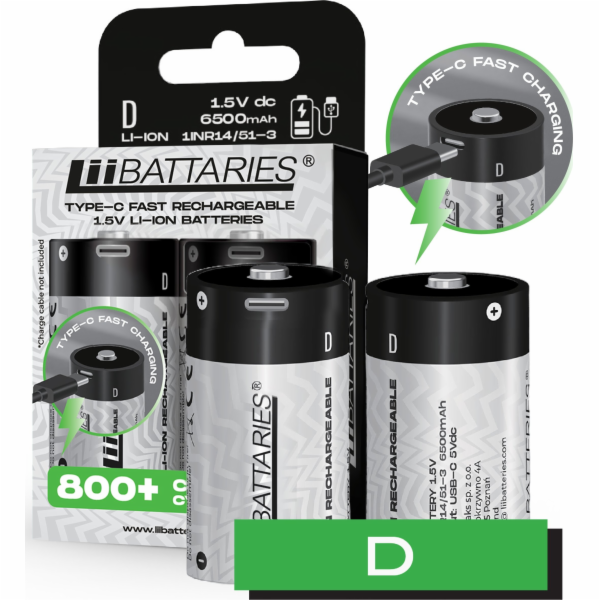 LiiBateries LIIBATTARIES LI-ON BATERIE TYP D 2 ks