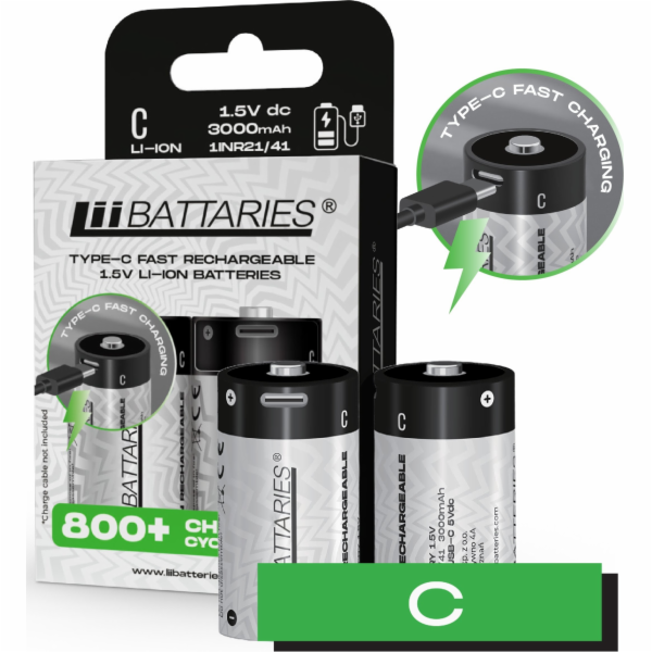 LiiBateries LIIBATTARIES LI-ON BATERIE TYPU C 2 ks