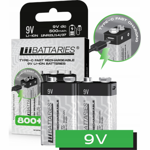 LiiBateries LIIBATTARIES LI-ON BATERIE TYP 9V 2 ks