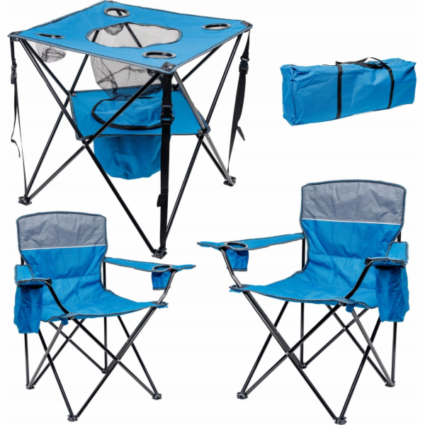 PLATINETOVÝ CAMPING SET 2x ŽIDLE POLSTROVANÁ 55x55x44/90 ...
