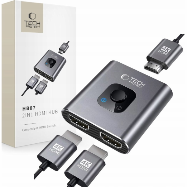 Tech-Protect Adaptér rozbočovače HB07 2v1 HDMI 4K 60HZ, v...