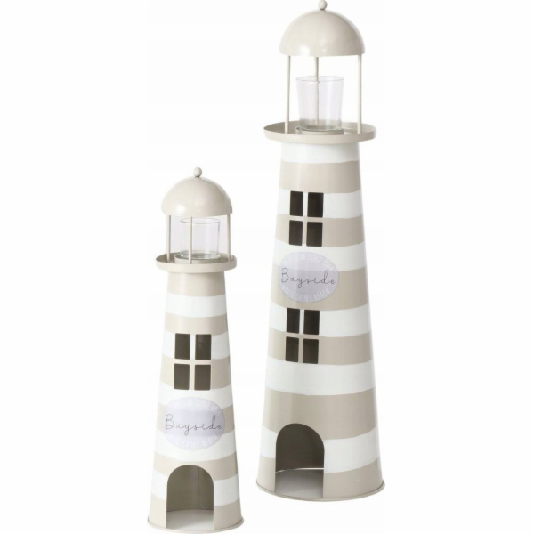 Sada kovových dekorací ve tvaru majáků SANDS, výška 40-57 cm