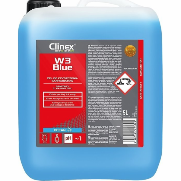 Clinex W3 Modrý gel, na čištění hygienických zařízení, 5l -