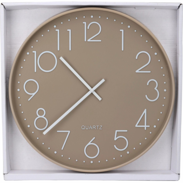 DKD Home Decor NÁSTĚNNÉ SKLENĚNÉ HODINY 50CM - PÍSKOVÉ