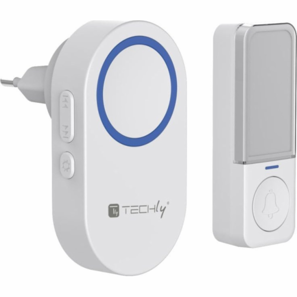 Techly Sada vysílače a přijímače zvonku Kinetic, IP56, 180 m