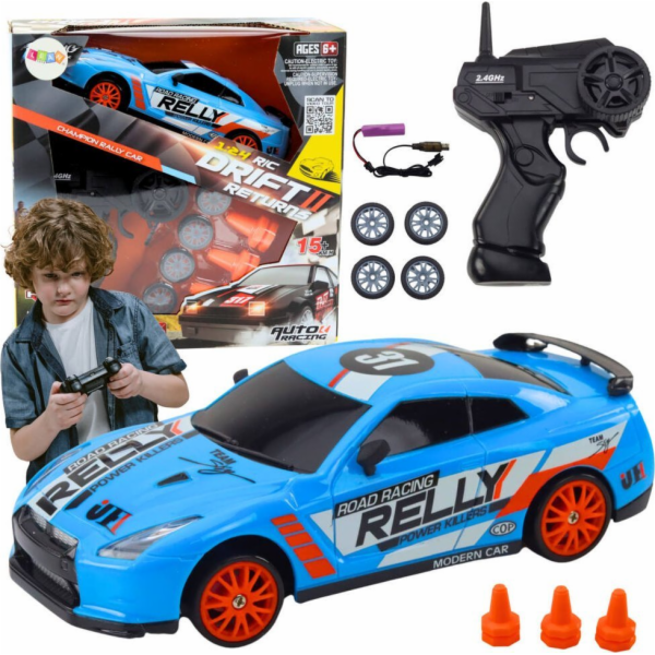 LeanToys Sportovní auto na dálkové ovládání R/C 1:24 modr...