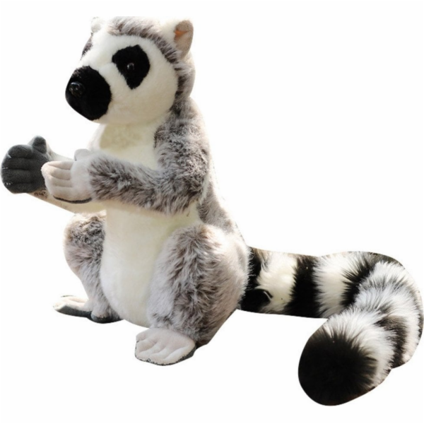 LeanToys Plyšová hračka lemur šedá měkká 28 cm LEAN Toys