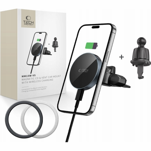 Tech-Protect Bezdrátová nabíječka MM15W-V5 s magnetickým ...