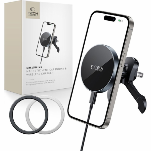 Tech-Protect Bezdrátová nabíječka MM15W-V5 s magnetickým ...
