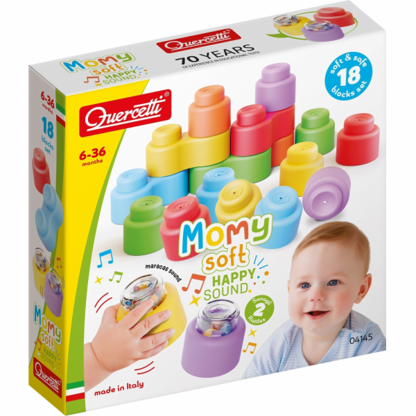 Quercetti MĚKKÉ BLOKY PRO MAMINKY S CHRAŠTIČKOU 18 DÍLŮ